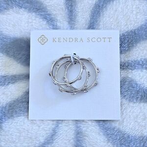 Kendra Scott "Haven" Silver🤍 Crystal Heart❤️ Rings💍 Trio3️⃣